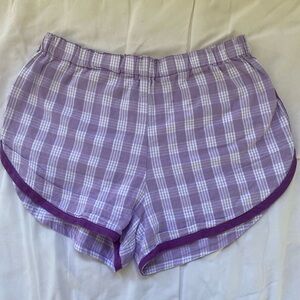 Lavender Palaka Shorts with Dark Purple Lining